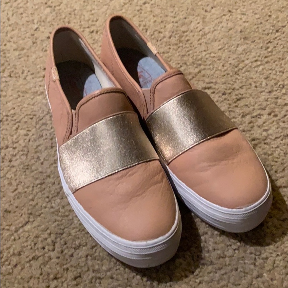 Keds Triple Decker Tan Leather Sneakers Size 9